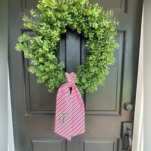 Candy cane striped wreath sash with custom initial or monogram * you choose*